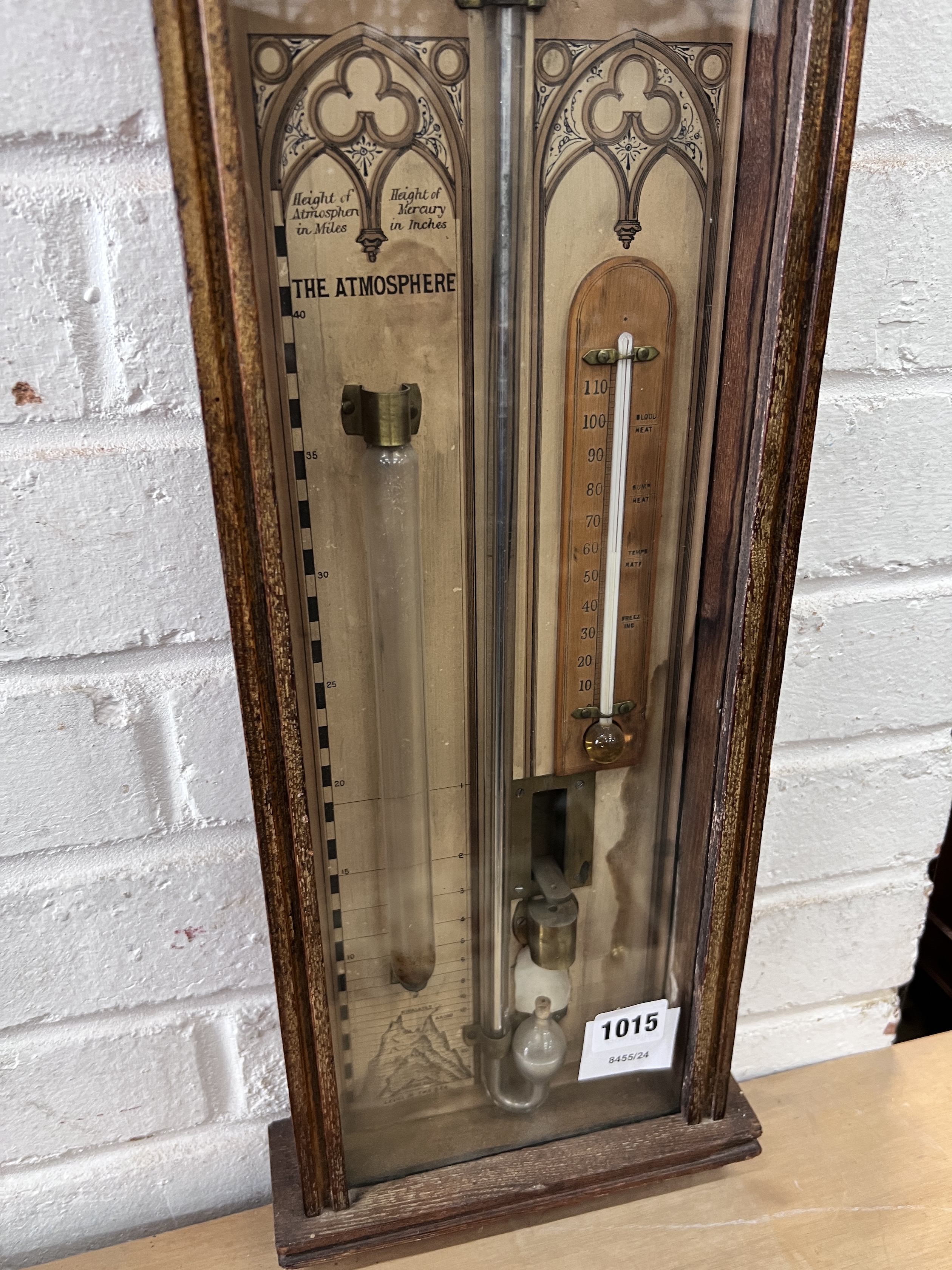 A Victorian oak Admiral Fitzroy barometer, height 109cm